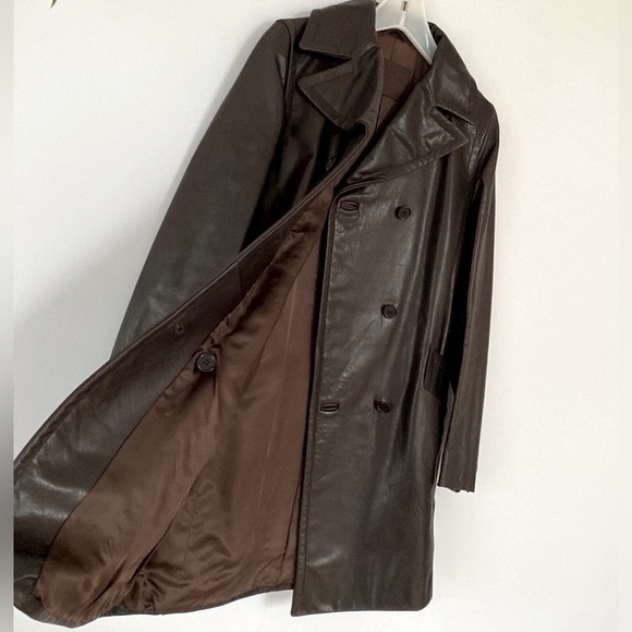 PRADA Dark Brown Leather Coat - Picture 10 of 14